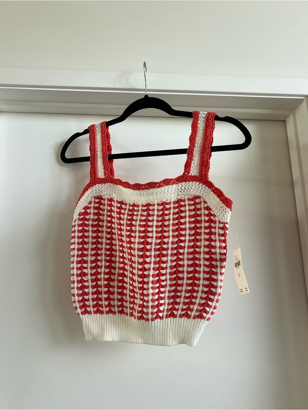 Anthropologie orange and White Knit Tank